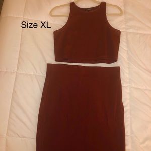 2 piece set. Cropped tank top and pencil skirt